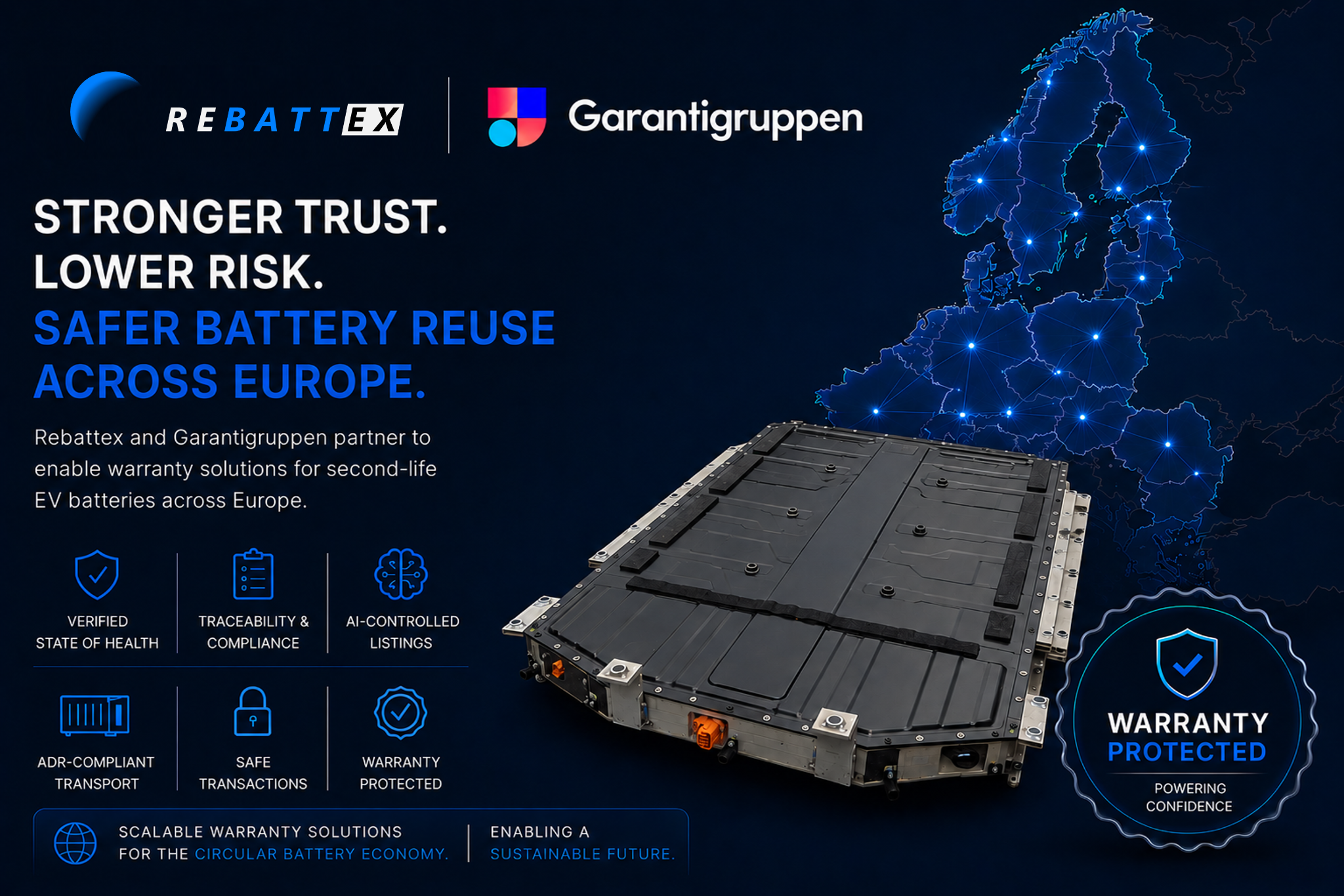 REBATTEX and Garantigruppen Partner to Enable Battery Warranties for Second-Life EV Batteries Across Europe